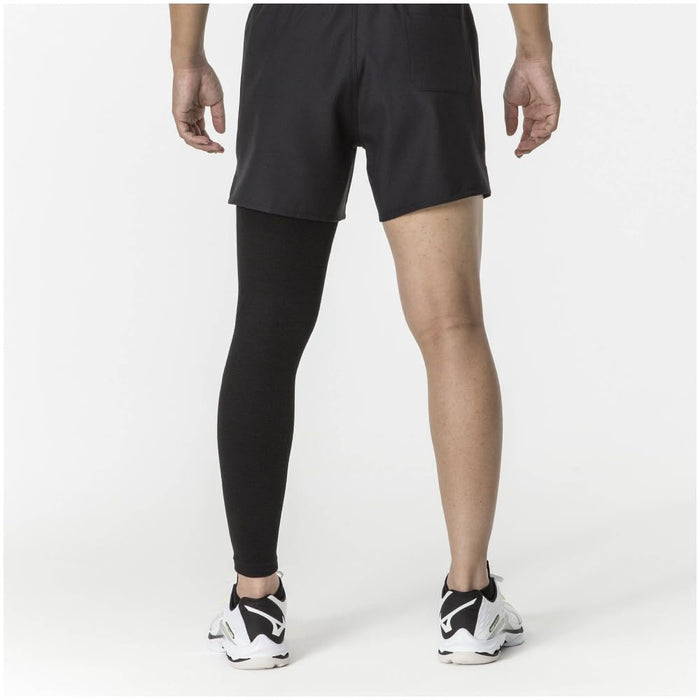 Mizuno Volleyball Knee Supporter Super Long No Pad V2MYA011 Black White Logo NEW_4
