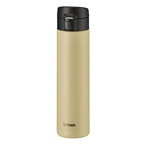 Tiger Thermos Water Bottle 600ml One Touch Lightweight MKA-K060CK Beige NEW_1