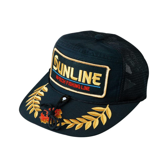 SUNLINE Fishing Cap Mesh Cap One Size Slide Belt Adjustable Black CP-2501 NEW_1