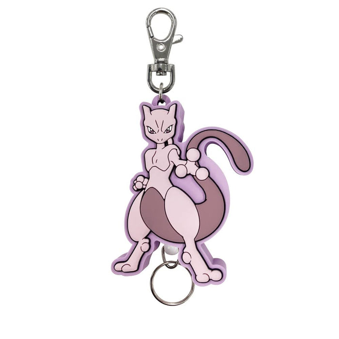SK Japan Pokemon Rubber Reel Keychain Mewtwo 15925 Game Character Goods NEW_1