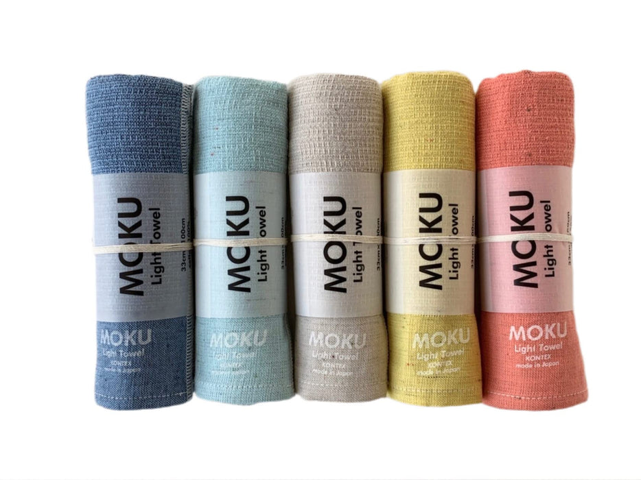 Contex MOKU Face Towel 59073-90 Set of 5 A. Blue Aqua Almond Lemon Mandarin NEW_1