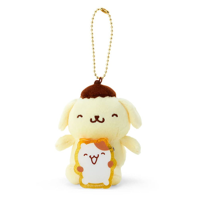 Sanrio Pompompurin Mascot Holder Keychain Smilingly 8x6x8.5cm 764001 Polyester_1