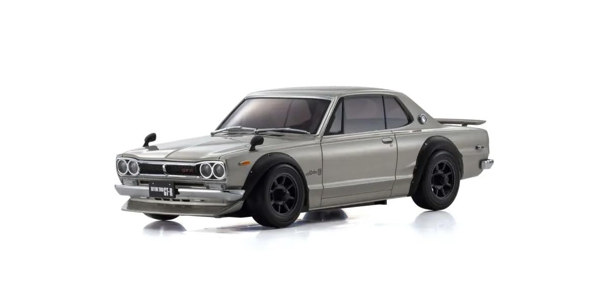 Kyosho MZP466S Mini-z Body ASC NISSAN Skyline 2000GT-R KPGC10 Tuned Silver NEW_1