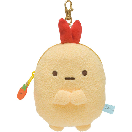 San-X Sumikko Gurashi Pass Case with Plush Doll Reel Shrimp Tail PB69306 NEW_1