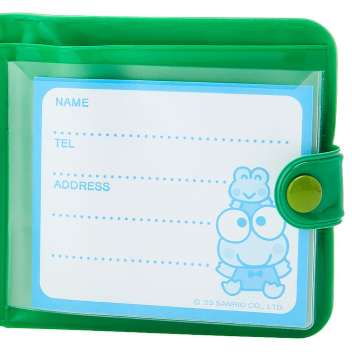 Sanrio vinyl wallet Kerokerokeroppi PVC 9x1.5x9cm Green Snap Button For Kids NEW_6