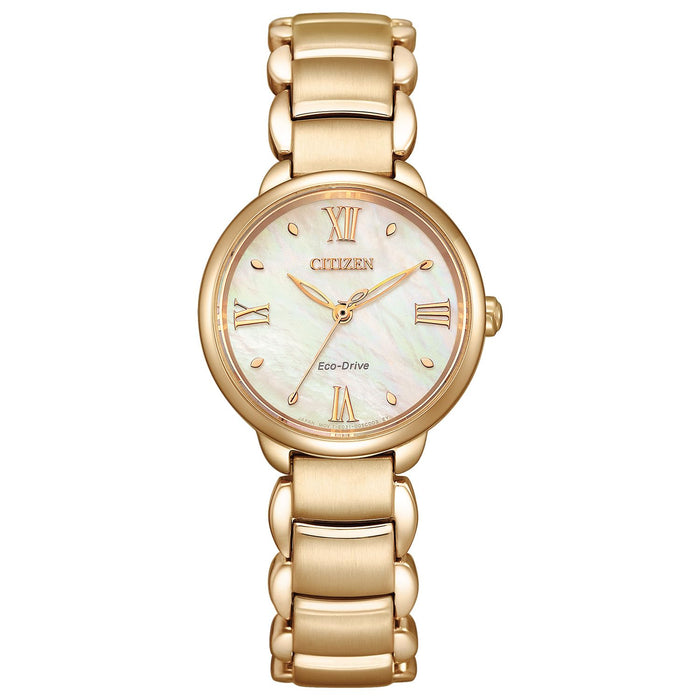 Citizen L EM0929-81Y Eco-Drive Analog Watch Women ROUND Collection Gold NEW_1