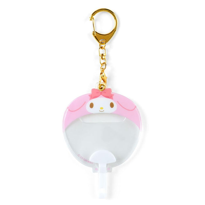 SANRIO my melody can badge case enjoy idol 892980 PVC Fan Shape Keychain NEW_1