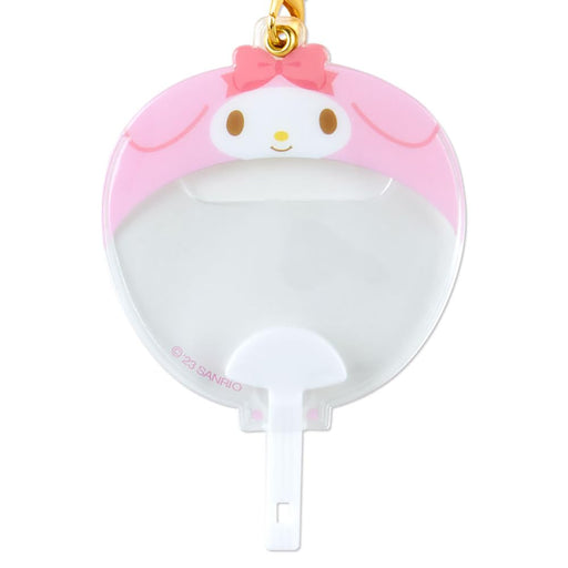 SANRIO my melody can badge case enjoy idol 892980 PVC Fan Shape Keychain NEW_2