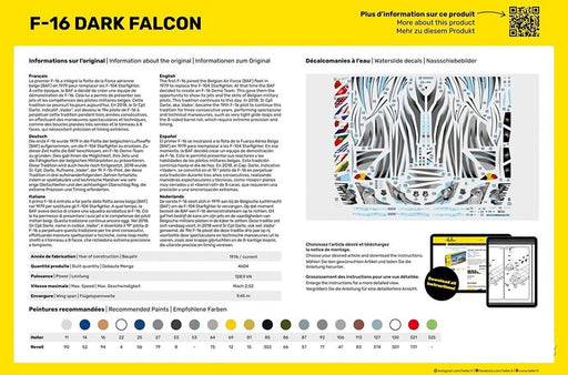 PLATZ Heller 1/48 Belgian Air Force F-16 Dark Falcon Plastic Model Kit HE30411_2