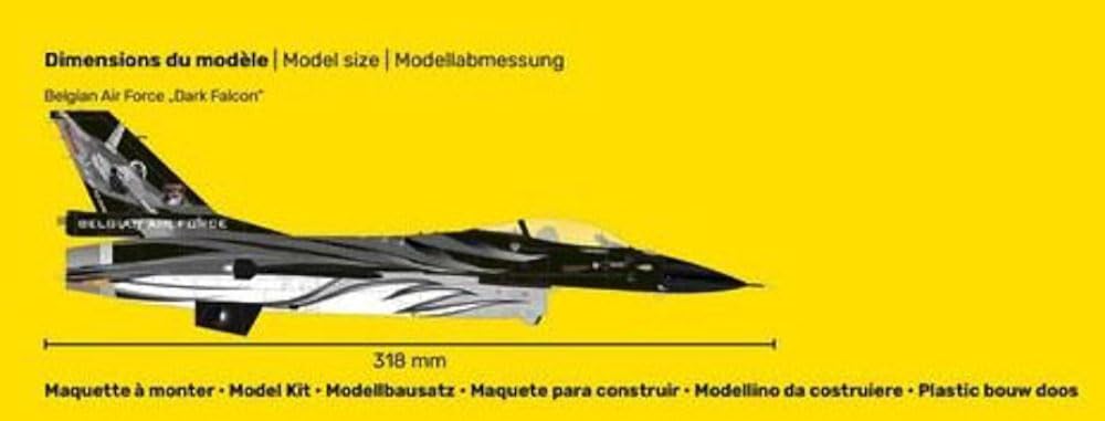 PLATZ Heller 1/48 Belgian Air Force F-16 Dark Falcon Plastic Model Kit HE30411_3