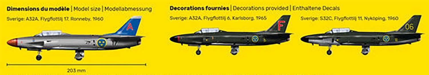 PLATZ Heller 1/72 scale Sweden Saab A/S 32 Lansen Plastic Model Kit HE80343 NEW_3