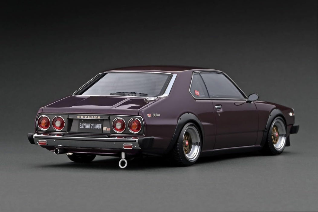 ignition model 1/18 Nissan Skyline 2000 GT-ES (C210) IG3232 Purple Resin Car NEW_2
