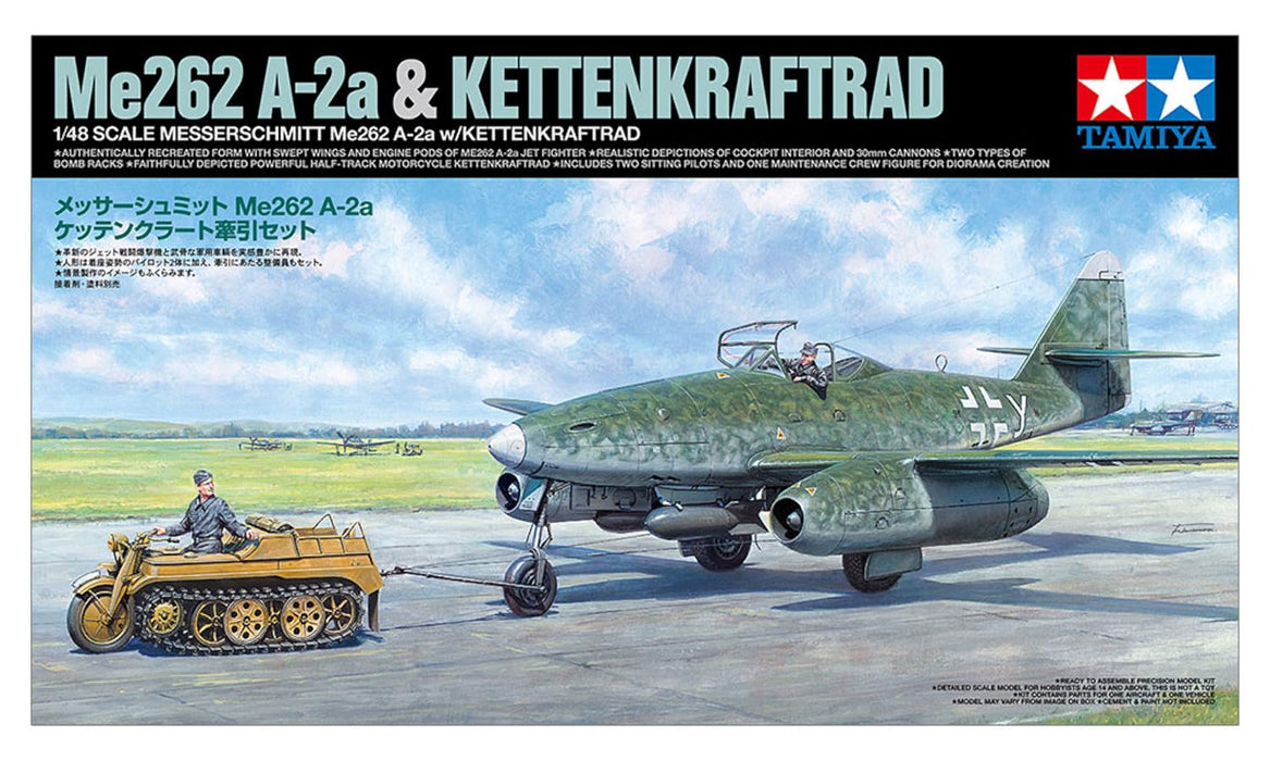 Tamiya 1/48 Messerschmitt Me262 A-2a w/Kettenkrad towing set Model kit 25215 NEW_3