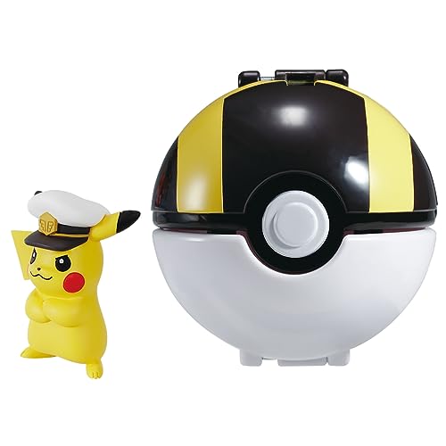 Takara Tomy Pokemon Moncolle Pokederze Captain Pikachu (Hyper Ball) Figure NEW_1