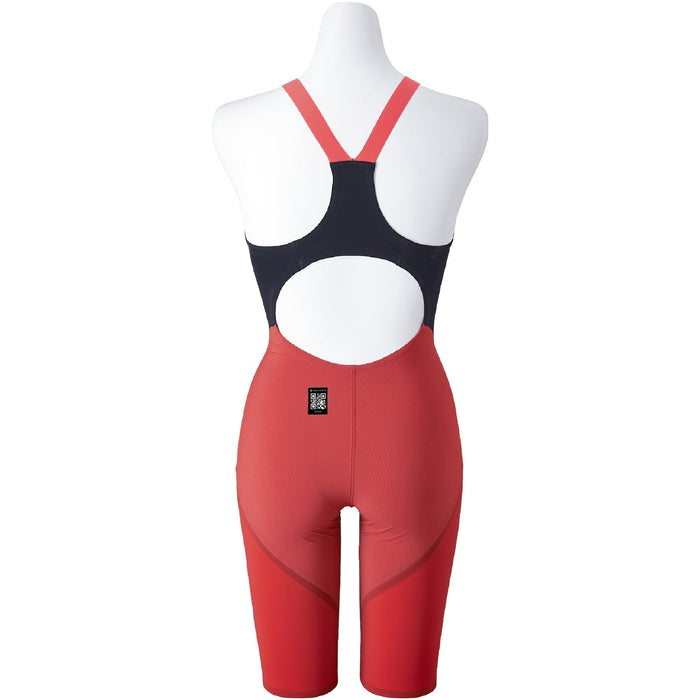 Mizuno Womens Swimsuit GX SONIC 6 ET Half Suit M ‎N2MGA703 96 Black x Red NEW_2