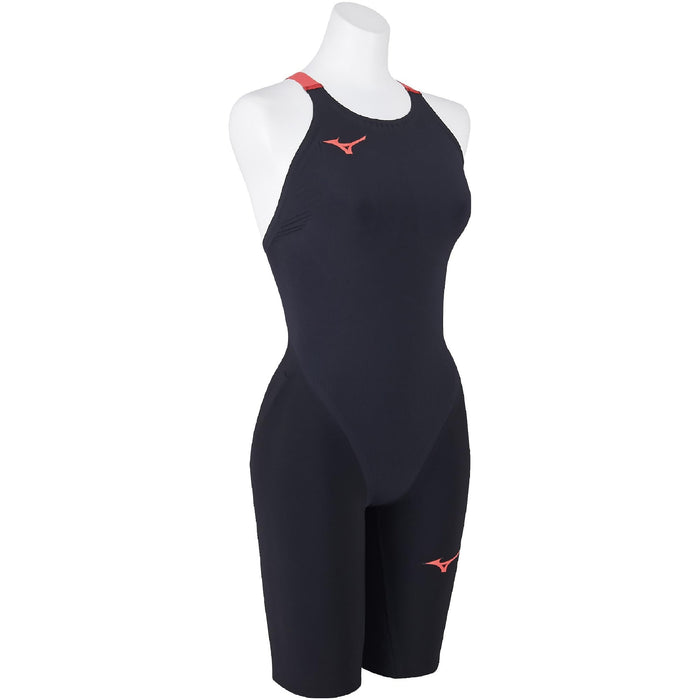 Mizuno Womens Swimsuit GX SONIC 6 NV Half Suit N2MGA701 96 Black/Red M size NEW_3