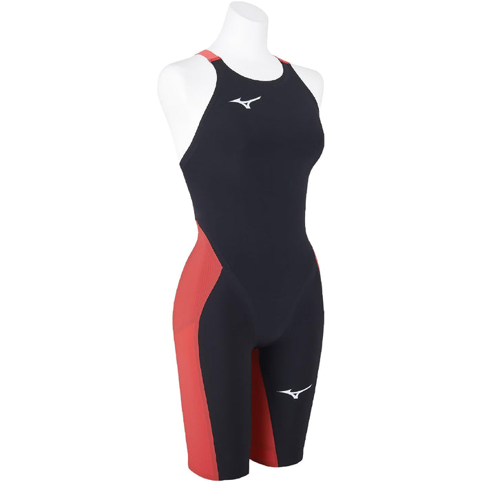 Mizuno Womens Swimsuit GX SONIC 6 CR Half Suit N2MGA702 96 Black/Red M size NEW_3