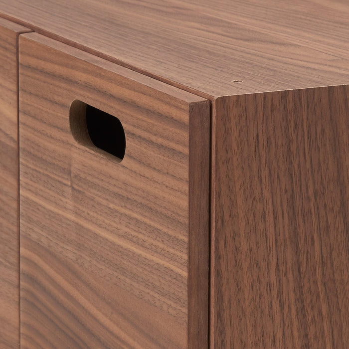 MUJI Stacking Chest W37xD28xH18.5cm Half 2 Drawers Walnut Veneer 12381112 NEW_2