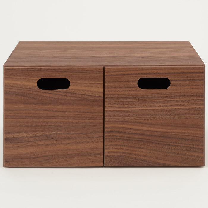 MUJI Stacking Chest W37xD28xH18.5cm Half 2 Drawers Walnut Veneer 12381112 NEW_3