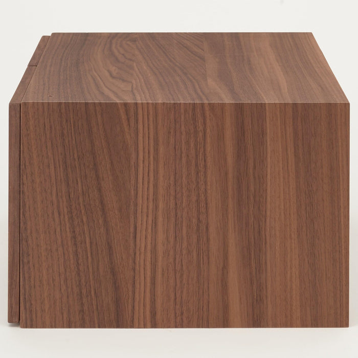 MUJI Stacking Chest W37xD28xH18.5cm Half 2 Drawers Walnut Veneer 12381112 NEW_4
