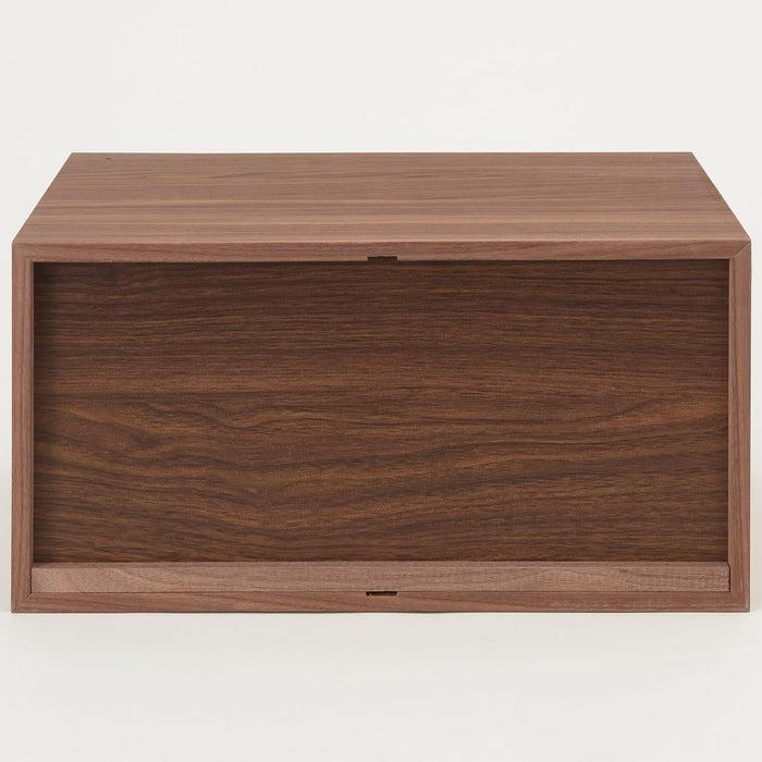 MUJI Stacking Chest W37xD28xH18.5cm Half 2 Drawers Walnut Veneer 12381112 NEW_5