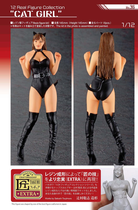 Hasegawa 1/12 scale Real Figure Collection No.36 CAT GIRL RESIN Kit SP578 NEW_6