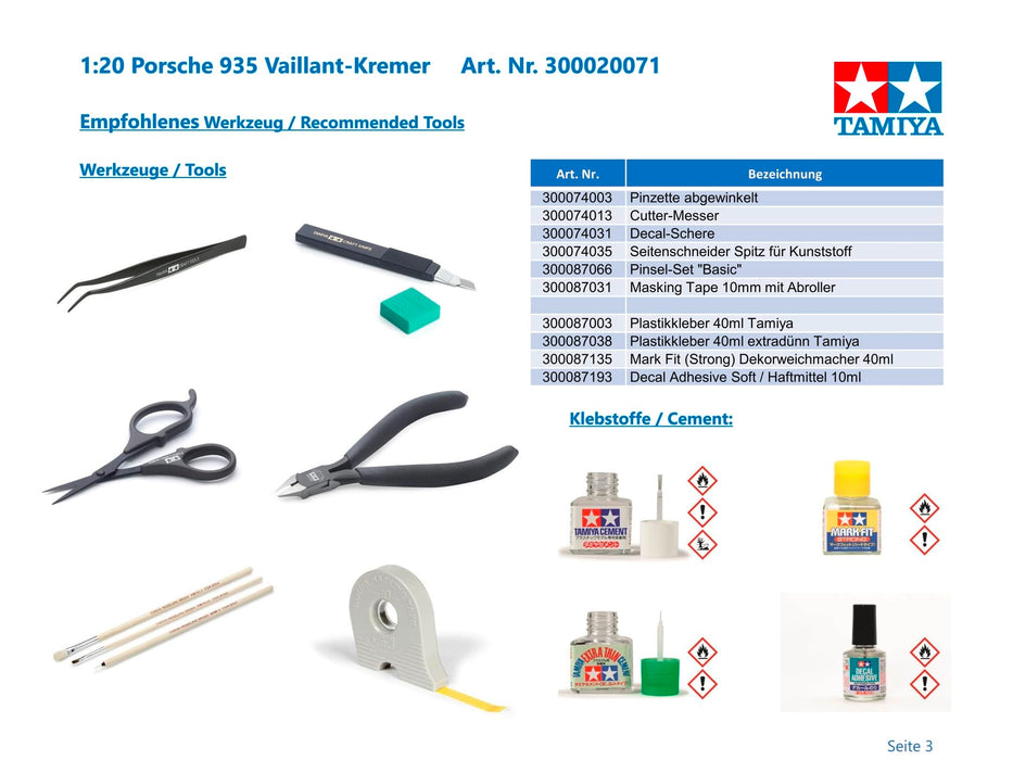 TAMIYA 1/20 Grand Prix Collection No.71 Porsche 935 Vaillant Model kit 20071 NEW_5