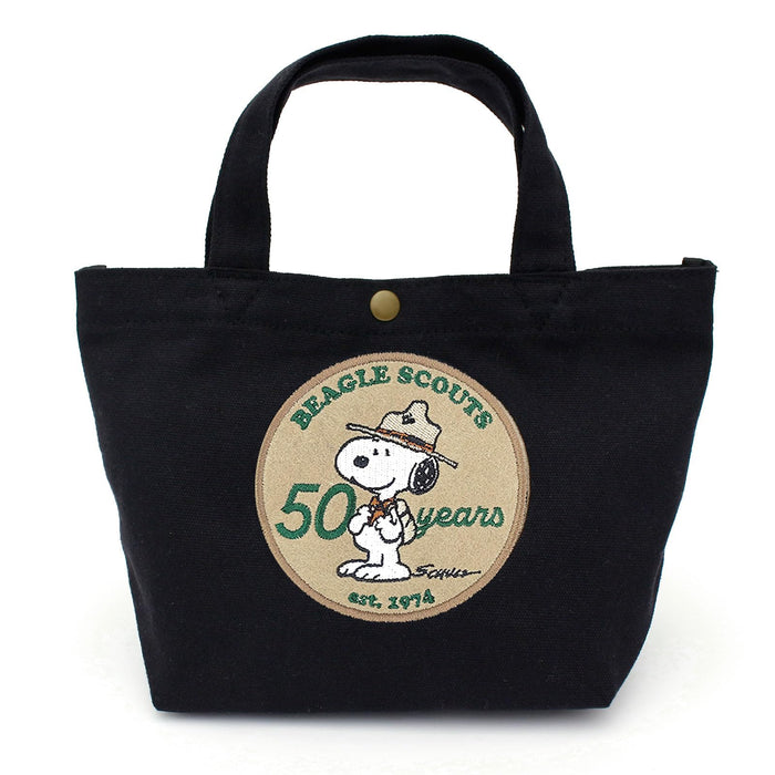 Hapitas Mini Tote Bento Lunch Bag Peanuts Snoopy Beagle Scouts Black 6015 NEW_1