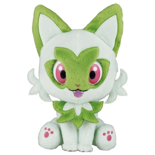 Pokemon Sprigatito Nadete Mitsumete Pachikuri Talking Plush Doll Takara Tomy NEW_1