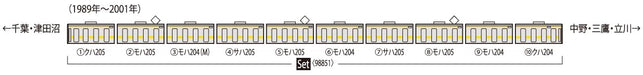 Tomix N gauge 98851 JR 205 Series Commuter Train Chuo Sobu Line Local 10-Car Set_7