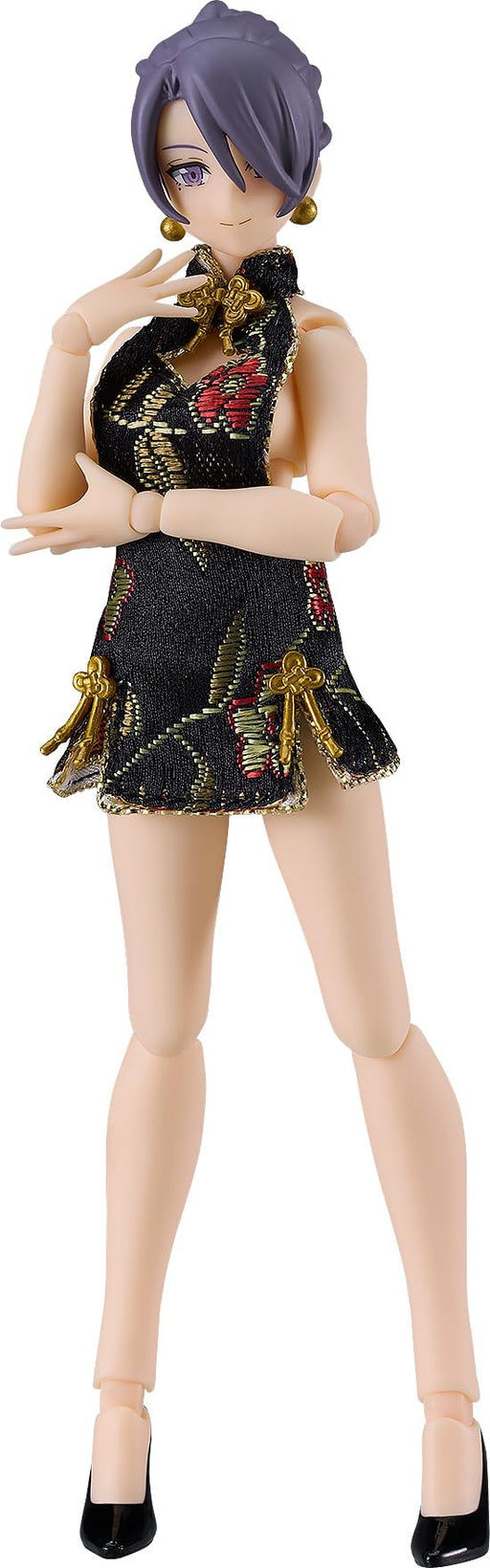 figma Female Body Mika with Mini Skirt Chinese Dress Outfit Black Figure M06914_1