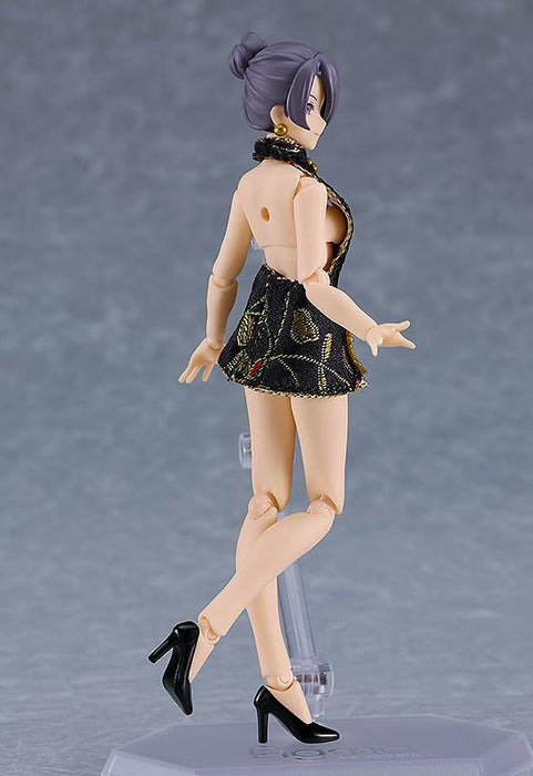 figma Female Body Mika with Mini Skirt Chinese Dress Outfit Black Figure M06914_3