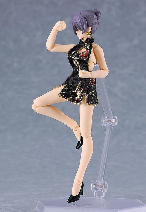 figma Female Body Mika with Mini Skirt Chinese Dress Outfit Black Figure M06914_5