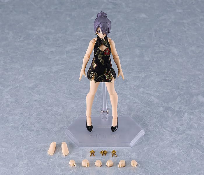 figma Female Body Mika with Mini Skirt Chinese Dress Outfit Black Figure M06914_7