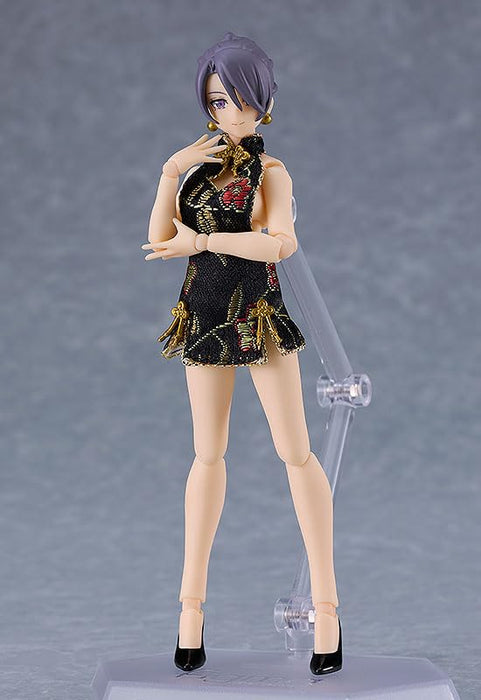 figma Female Body Mika with Mini Skirt Chinese Dress Outfit Black Figure M06914_8