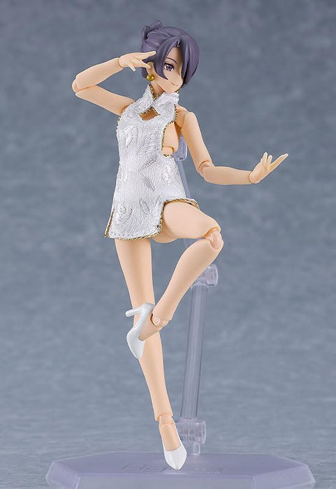 figma Female Body Mika with Mini Skirt Chinese Dress Outfit White Figure M06913_5