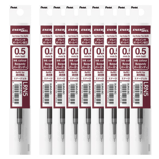 Pentel Ballpoint Pen Refill Energel 0.5mm Burgundy 10 Pieces XLRN5-BG(10) NEW_1