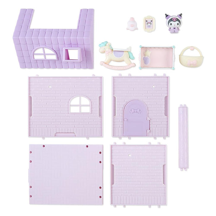 Sanrio Kuromi Doll House 564036 assembled dollhouse Plastic Miniature Doll&House_4