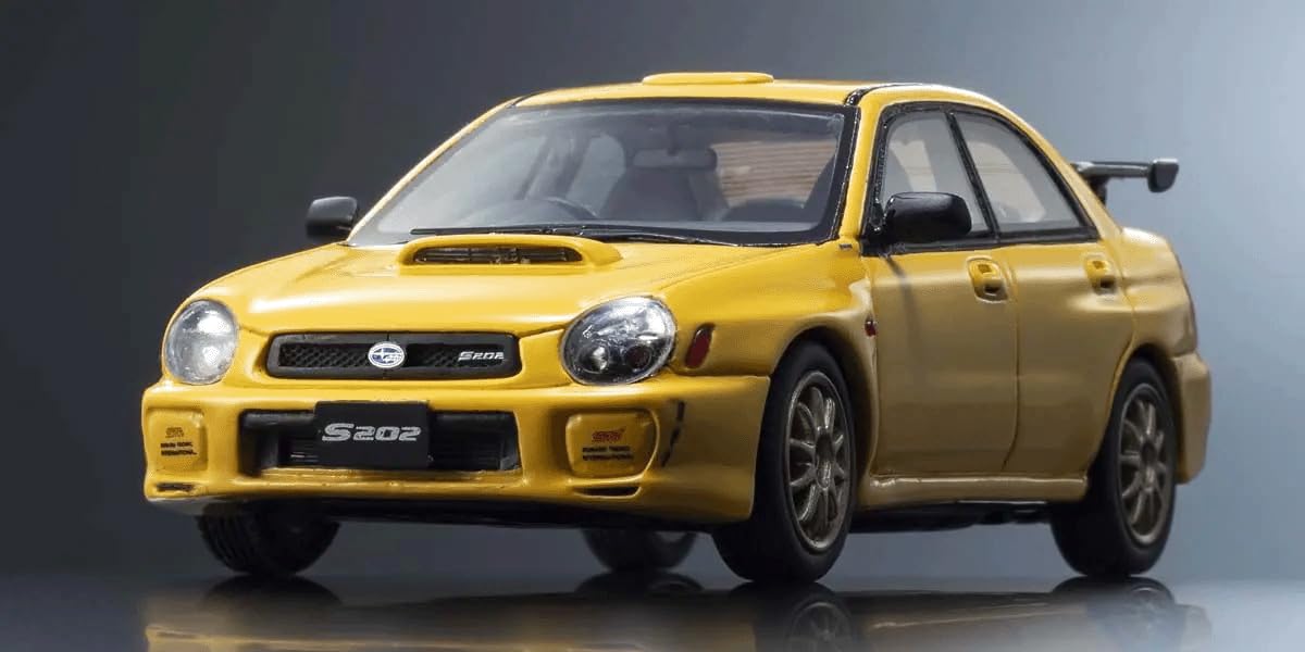 Kyosho Original 1/43 Subaru Impreza S202 KSR43118Y Car Yellow Resin Model Car_6