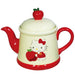 SANRIO Hello Kitty Teapot Apple Tableware 16x10x12.6cm 350ml Handwash Only NEW_1