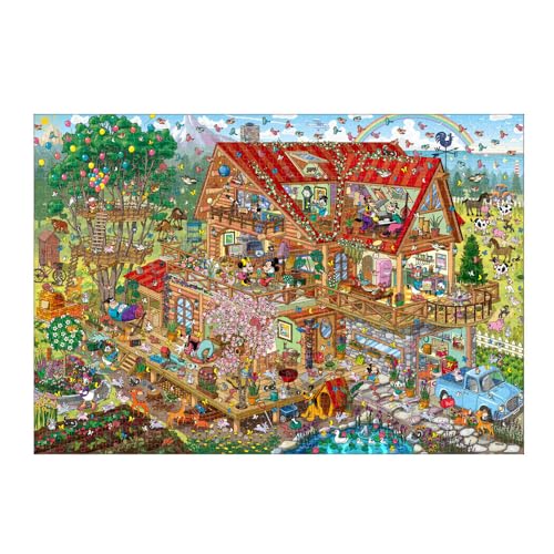 Disney Lively Log House Mickey & Friends 1000 Piece Jigsaw Puzzle Tenyo 1000-866_1