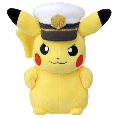 Takara Tomy Pokemon Plush Doll Captain Pikachu Polyester 930365 Removable Hat_1