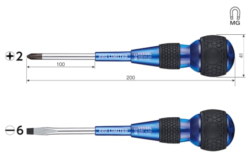 VESSEL 220-2PS-PBL Limited Premium Color Ball Grip Driver Brue +2/-6 Blue NEW_2