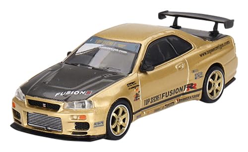 1/64 Nissan Skyline GT-R R34 Top Secret Bayside Gold Japan Exclusive MGT00676-R_1