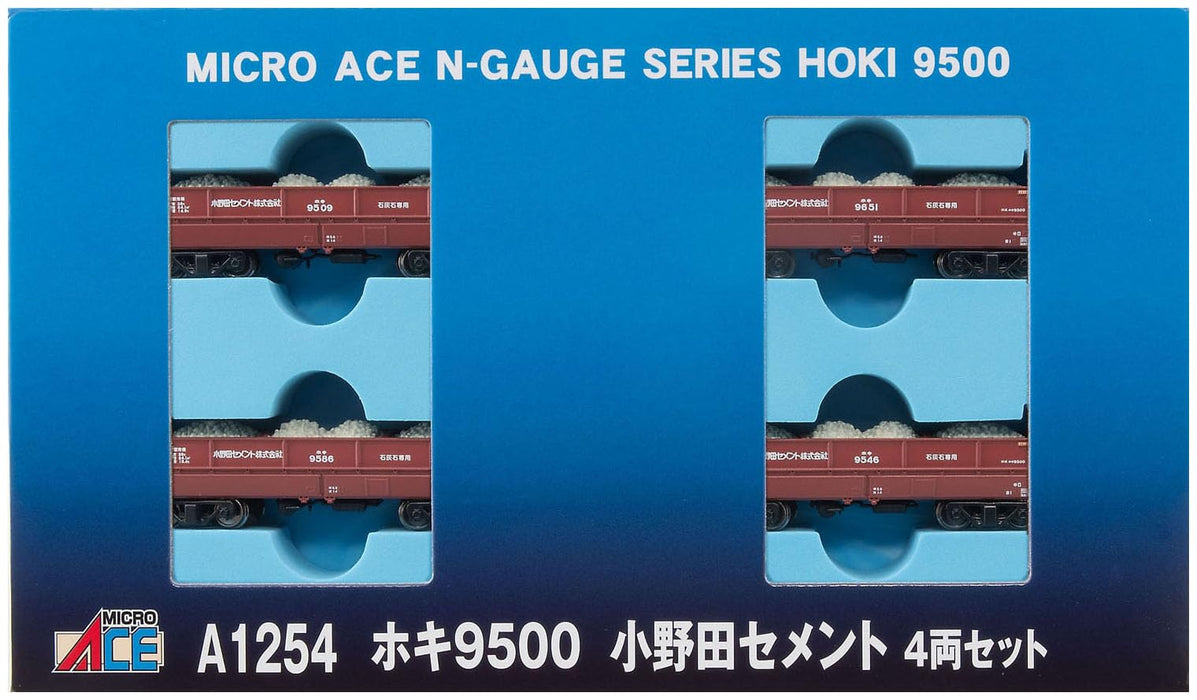 Micro Ace N Gauge Hoki9500 Onoda Cement 4Car Set A1254 Railway Model Freight Car_1