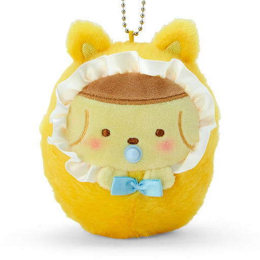 Sanrio Pompompurin Mascot Holder Keychain Baby Wrapping 978680 10x7.3x4cm NEW_2
