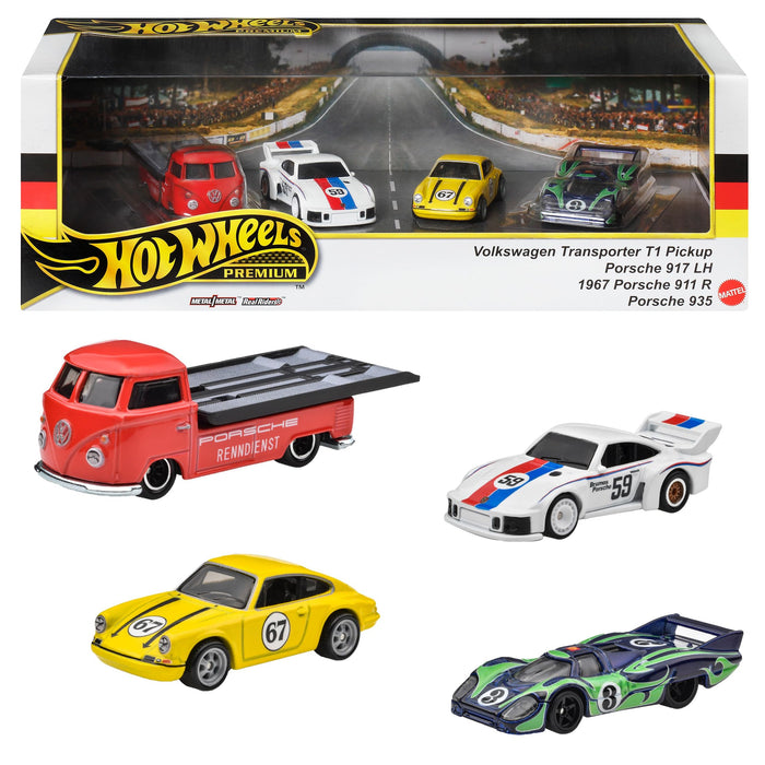 Hot Wheels HRT54 Premium Porsche Renschport 4 Mini Cars Collector Set ‎HRT54 NEW_1