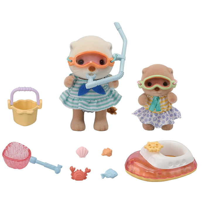 EPOCH Sylvanian Families Sea Otter Siblings Sea Play Set Doll & Furniture FS-57_1