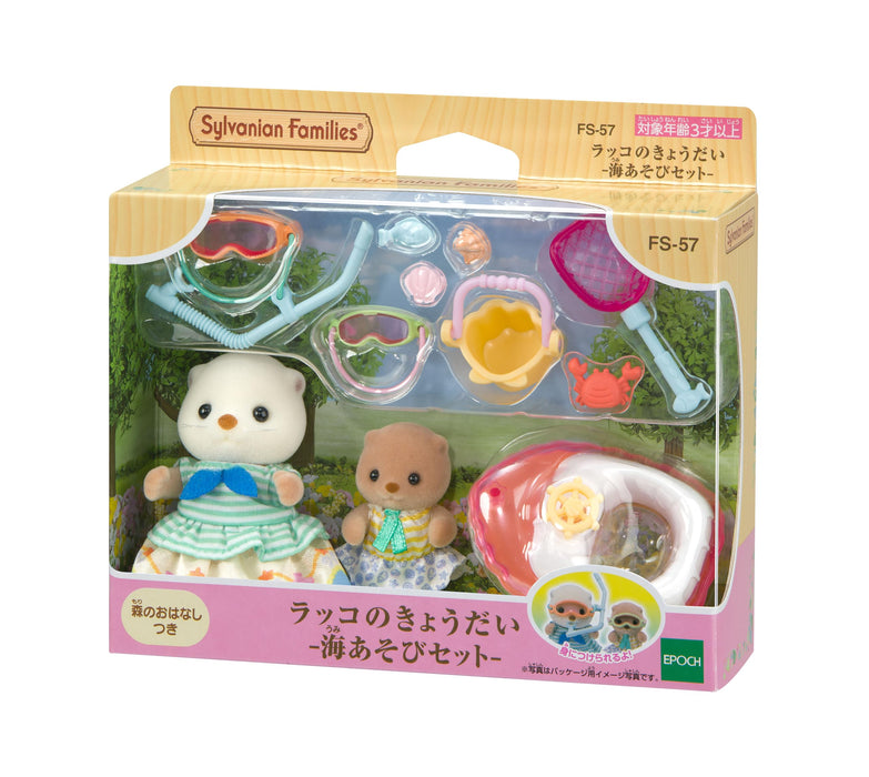 EPOCH Sylvanian Families Sea Otter Siblings Sea Play Set Doll & Furniture FS-57_2