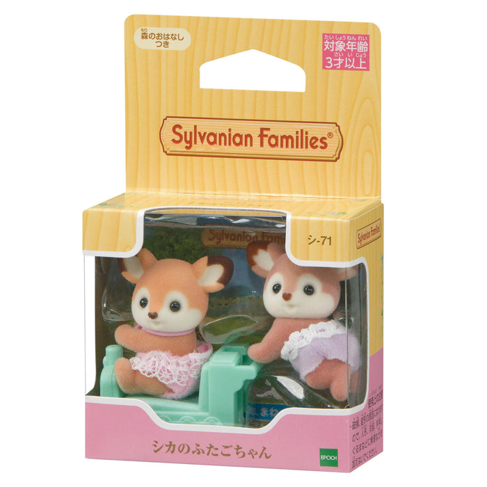 EPOCH Sylvanian Families The Deer Babies Doll with Wheelbarrow Toy SHI-71 NEW_2